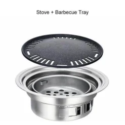 Adventure Basecamp Camping Im Freien|Outdoor-Artikel-Tragbarer Edelstahl-Holzkohlegrill – Campinggrill im koreanischen Stil