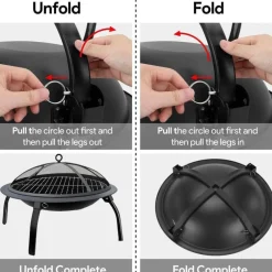 Adventure Basecamp Camping Im Freien|Outdoor-Artikel-Tragbarer, faltbarer Feuerstellengrill – Grillbrenner für den Außenbereich