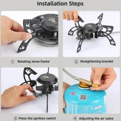 Cozy Living Camping-Werkzeuge|Camping Im Freien-Tragbarer, faltbarer Gaskocher – Outdoor-Klauenbrenner