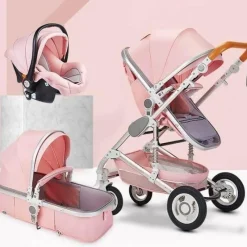 Kinder The Decor Haven Kinderwagen & Zubehör-Tragbarer, faltbarer 3-in-1-Kinderwagen – Hochformat-Design mit zwei Richtungen