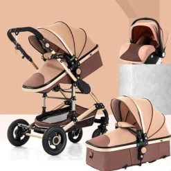 Kinder The Decor Haven Kinderwagen & Zubehör-Tragbarer, faltbarer 3-in-1-Kinderwagen – Hochformat-Design mit zwei Richtungen