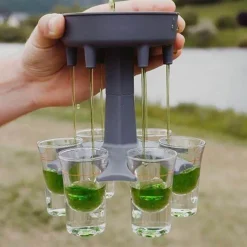 Deco Küche & Esszimmer-Tragbarer Getränkespender für 6 Shots – Lustiger Getränkespender für Partys