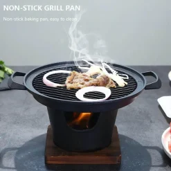 The Culinary Kit Camping-Werkzeuge|Camping Im Freien-Tragbarer japanischer BBQ-Grill mit Antihaftbeschichtung – Mini-Grillpfanne