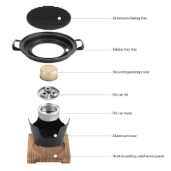 The Culinary Kit Camping-Werkzeuge|Camping Im Freien-Tragbarer japanischer BBQ-Grill mit Antihaftbeschichtung – Mini-Grillpfanne