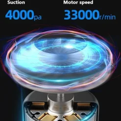 Furendo Autozubehör|Automobilindustrie-Tragbarer kabelloser Mini-Autostaubsauger – Leistungsstarker Handstaubsauger