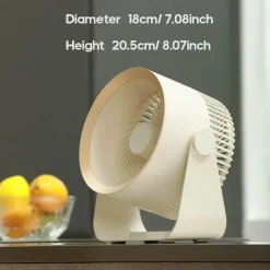 The Decor Haven Gadgets Für Zuhause-Tragbarer kabelloser Ventilator – Leiser Luftkühler/Zirkulator