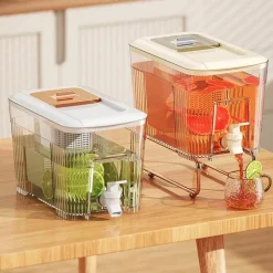 The Culinary Kit Küche & Esszimmer-Tragbarer Kaltgetränkespender mit eingebautem Zapfhahn – Familiengröße