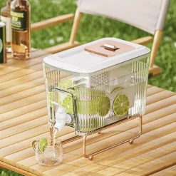 The Culinary Kit Küche & Esszimmer-Tragbarer Kaltgetränkespender mit eingebautem Zapfhahn – Familiengröße