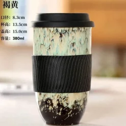 Plates u0026 More Küche & Esszimmer-Tragbarer Keramikbecher mit Deckel – Kaffee- und Teetasse für Paare