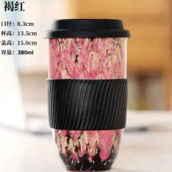 Plates u0026 More Küche & Esszimmer-Tragbarer Keramikbecher mit Deckel – Kaffee- und Teetasse für Paare