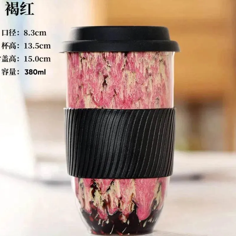 Plates u0026 More Küche & Esszimmer-Tragbarer Keramikbecher mit Deckel – Kaffee- und Teetasse für Paare