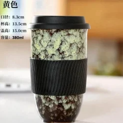 Plates u0026 More Küche & Esszimmer-Tragbarer Keramikbecher mit Deckel – Kaffee- und Teetasse für Paare