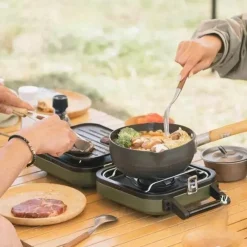 The Culinary Kit Camping-Werkzeuge|Camping Im Freien-Tragbarer Picknick-Grillofen mit zwei Brennern – kompakte Kochlösung für draußen