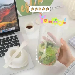 The Culinary Kit Küche & Esszimmer-Tragbarer Salatbecher – Mini-Salatbehälter mit Gabel