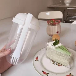 The Culinary Kit Küche & Esszimmer-Tragbarer Salatbecher – Mini-Salatbehälter mit Gabel