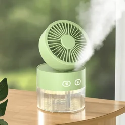 Comfort u0026 Style Gadgets Für Zuhause-Tragbarer USB-Mini-Faltventilator mit warmem Licht und Sprühfunktion