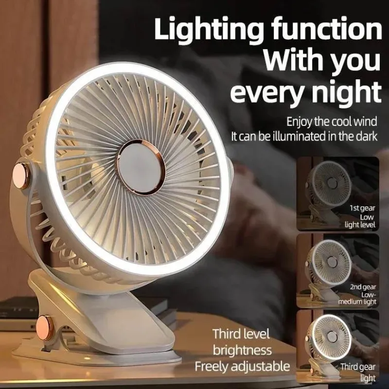 Adventure Basecamp Camping Im Freien|Outdoor-Artikel-Tragbarer, wiederaufladbarer Kühlventilator zum Anklipsen – Mehrwinkel-Außenventilator