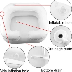 The Relaxation Nook Mobilitäts- Und Support-Tools|Gesundheits-Gadgets-Tragbares aufblasbares Haarwaschbecken - Shampoo-Waschbecken mit Abfluss