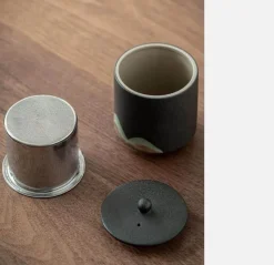 The Cozy Mug Küche & Esszimmer-Tragbares Bergteekanne-Set – Reise-Keramikteekanne mit 3 Tassen