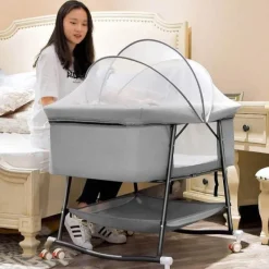 Kinder The Decor Haven Kinderwagen & Zubehör-Tragbares, faltbares Babybett mit Moskitonetz – Reisebett für Kleinkinder