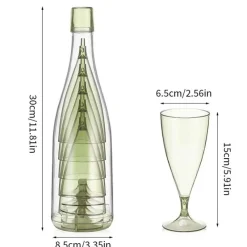 Trail u0026 Beyond Camping-Werkzeuge|Camping Im Freien-Tragbares Reise-Weinglas-Set – zusammenklappbare Flasche und Gläser