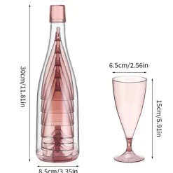 Trail u0026 Beyond Camping-Werkzeuge|Camping Im Freien-Tragbares Reise-Weinglas-Set – zusammenklappbare Flasche und Gläser