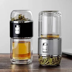 The Cozy Mug Küche & Esszimmer-Tragbares, umweltfreundliches Tee-Ei aus Doppelglas