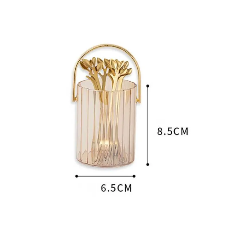 Space Savvy Küche & Esszimmer-Tragbares Vorratsglas für Dessertgabeln und -löffel – Küchenorganizer aus Glas