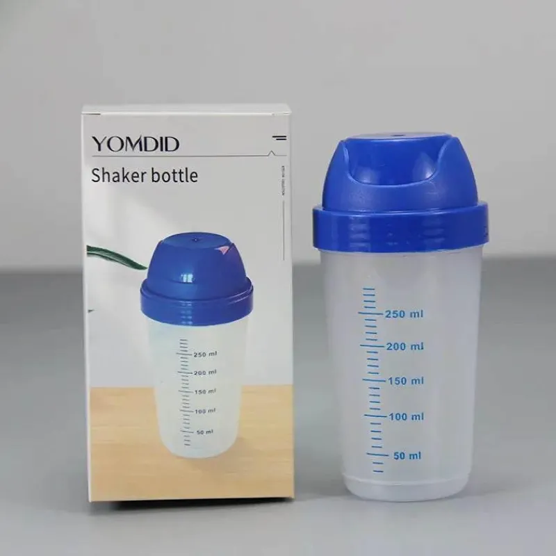 Tom Küche & Esszimmer-Transparente 300-ml-Protein-Shaker-Flasche zum mühelosen Mischen von Wasser und Nahrungsergänzungsmitteln