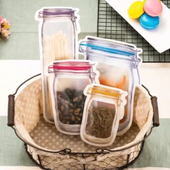 Space Savvy Küche & Esszimmer-Transparente, wiederverwendbare Aufbewahrungsbeutel – Umweltfreundliche Glas-Organizer