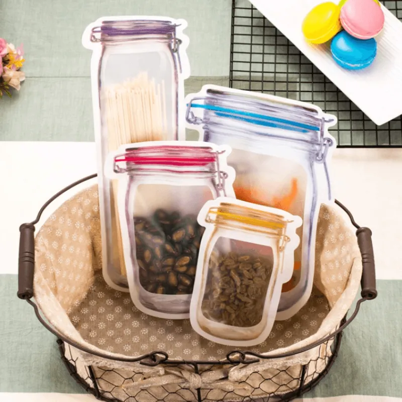 Space Savvy Küche & Esszimmer-Transparente, wiederverwendbare Aufbewahrungsbeutel – Umweltfreundliche Glas-Organizer