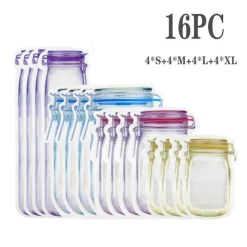 Space Savvy Küche & Esszimmer-Transparente, wiederverwendbare Aufbewahrungsbeutel – Umweltfreundliche Glas-Organizer