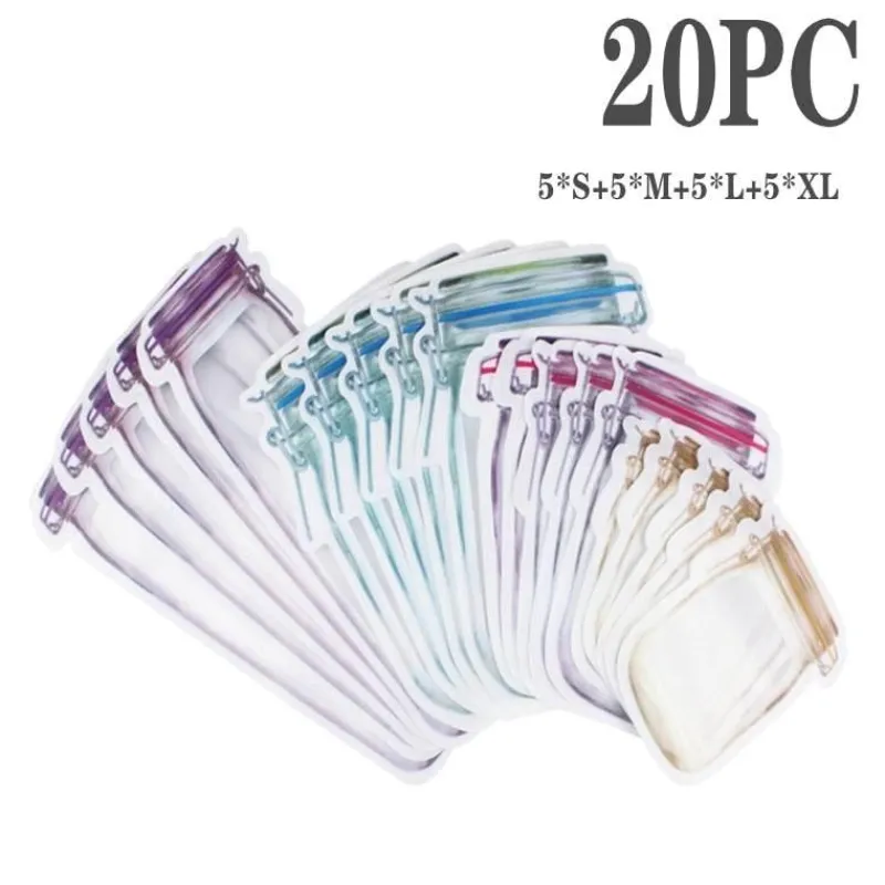 Space Savvy Küche & Esszimmer-Transparente, wiederverwendbare Aufbewahrungsbeutel – Umweltfreundliche Glas-Organizer