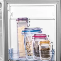 Space Savvy Küche & Esszimmer-Transparente, wiederverwendbare Aufbewahrungsbeutel – Umweltfreundliche Glas-Organizer