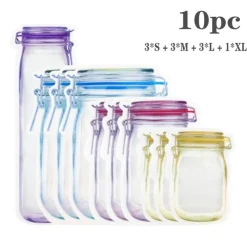 Space Savvy Küche & Esszimmer-Transparente, wiederverwendbare Aufbewahrungsbeutel – Umweltfreundliche Glas-Organizer