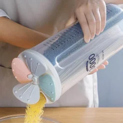 The Decor Haven Küche & Esszimmer-Transparenter Blumen-Küchenvorratsbehälter - Versiegelter Lebensmittelbehälter