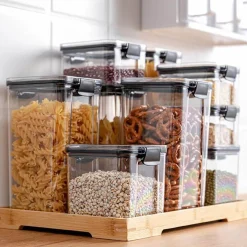 Space Savvy Küche & Esszimmer-Transparenter Getreidevorratsbehälter – luftdichter Lebensmittel-Organizer