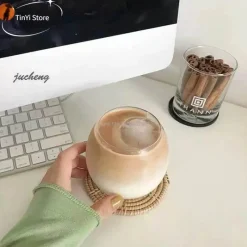 Plates u0026 More Küche & Esszimmer-Transparenter Kaffeebecher aus Glas – 400 ml für die Verwendung in der Hausbar