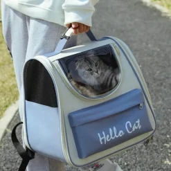 Furendo Haustierzubehör|Reinigungswerkzeuge Für Haustiere-Transparenter Katzentrage-Rucksack - Atmungsaktive Reisetasche für Haustiere