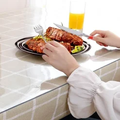 The Decor Haven Küche & Esszimmer|Gadgets Für Zuhause-Transparenter, mattierter PVC-Tischschutz – durchsichtige Tischdecke