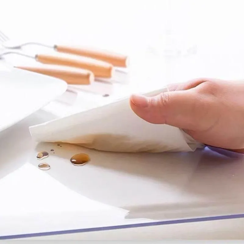 The Decor Haven Küche & Esszimmer|Gadgets Für Zuhause-Transparenter, mattierter PVC-Tischschutz – durchsichtige Tischdecke