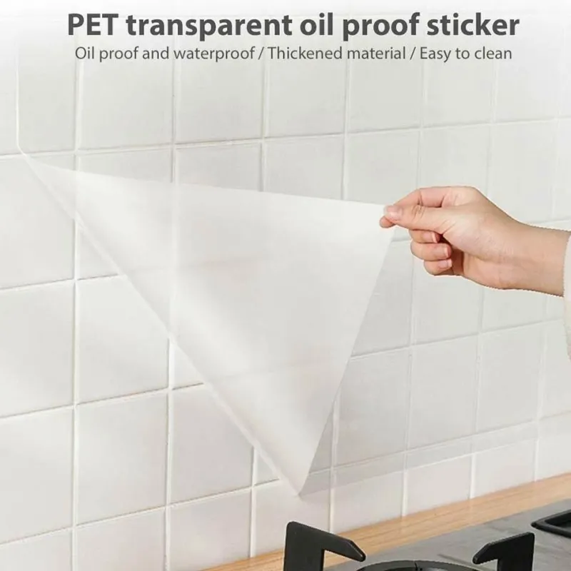 The Decor Haven Küche & Esszimmer|Gadgets Für Zuhause-Transparenter, spritzwassergeschützter Wandaufkleber – wasserfester Schutzkleber