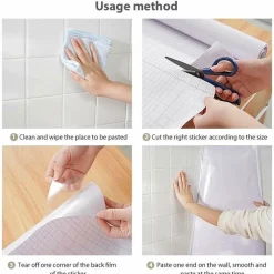 The Decor Haven Küche & Esszimmer|Gadgets Für Zuhause-Transparenter, spritzwassergeschützter Wandaufkleber – wasserfester Schutzkleber