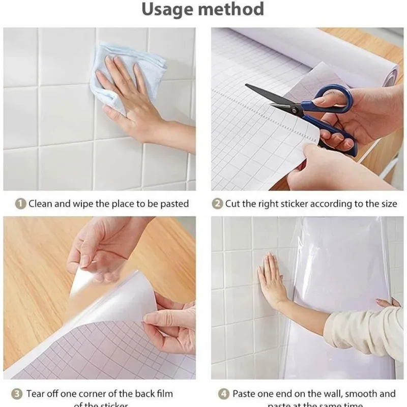 The Decor Haven Küche & Esszimmer|Gadgets Für Zuhause-Transparenter, spritzwassergeschützter Wandaufkleber – wasserfester Schutzkleber