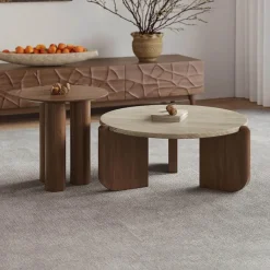 The Coffee Table Co. Möbel-Travertin Couchtisch - Naturstein Wohnzimmer Dekor