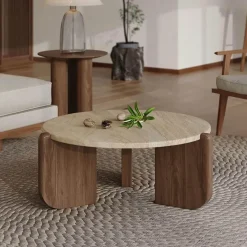 The Coffee Table Co. Möbel-Travertin Couchtisch - Naturstein Wohnzimmer Dekor