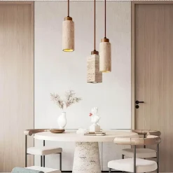 Decor Beleuchtung-Travertin Pendelleuchte - Elegante Galatea Design Leuchte