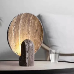 Decor Beleuchtung-Travertin-Schalenlampe – Dekorative Natursteinbeleuchtung