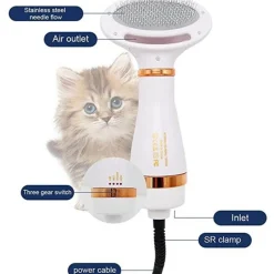 Furendo Haustierzubehör|Reinigungswerkzeuge Für Haustiere-Trocknerbürste für Haustiere – 2-in-1-Pflegewerkzeug zum schnellen Trocknen