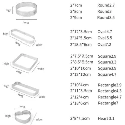 Tom Küche & Esszimmer-Törtchenform aus Edelstahl für perfekt geformte Desserts und Kuchen